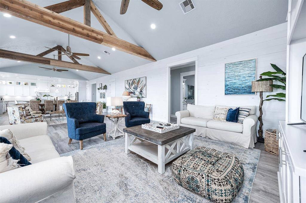 Extra large open-concept living/dining/kitchen area.