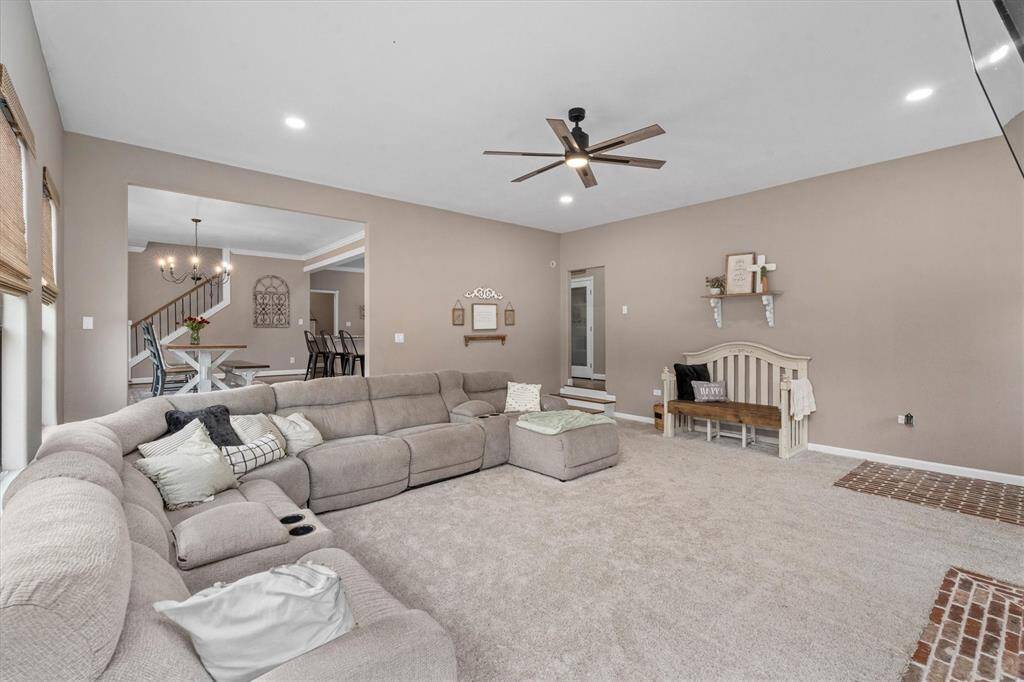 View from living room into dining room