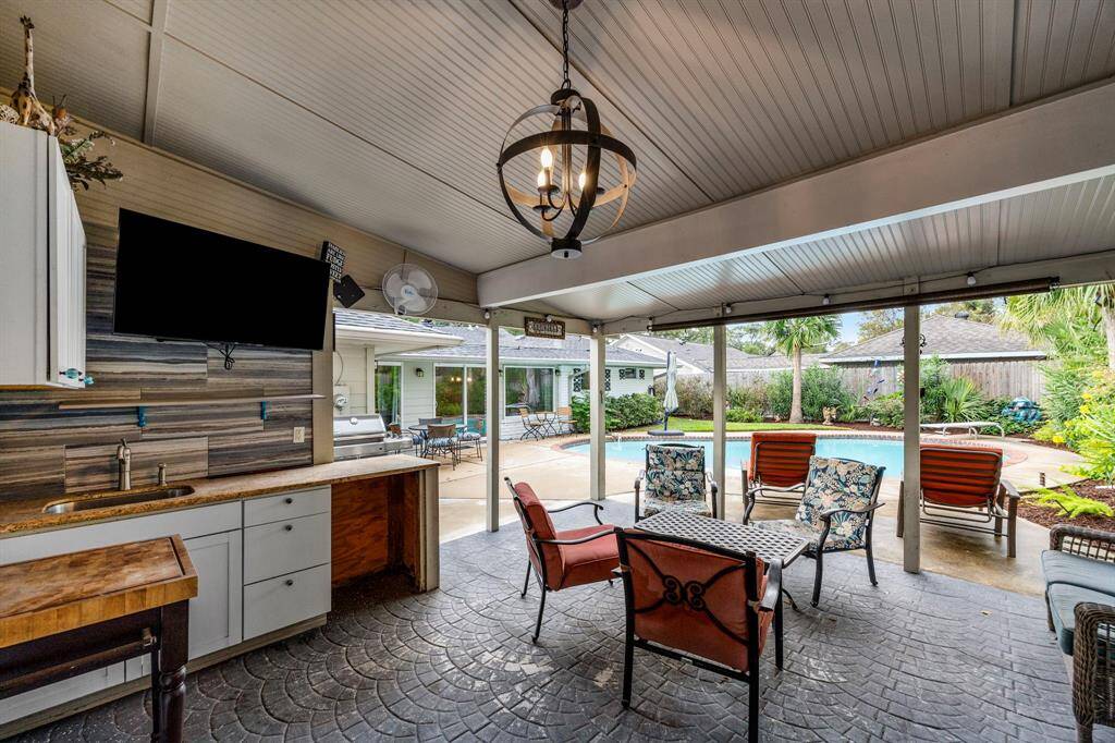 Cabana comes with a full-sized refrigerator/freezer and new smart TV.