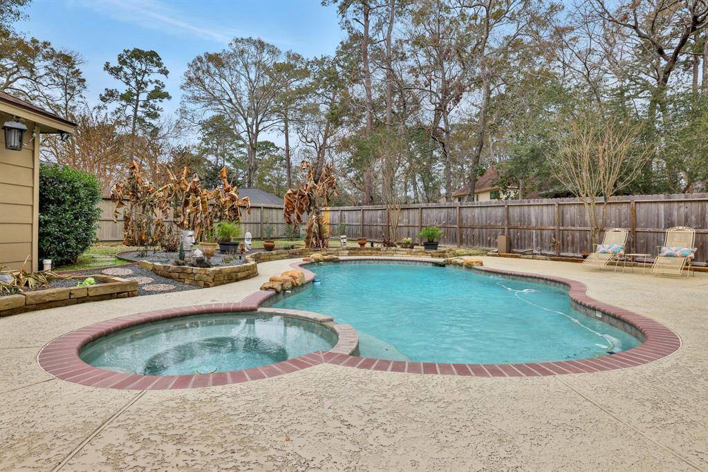 Heated pool with hot tub