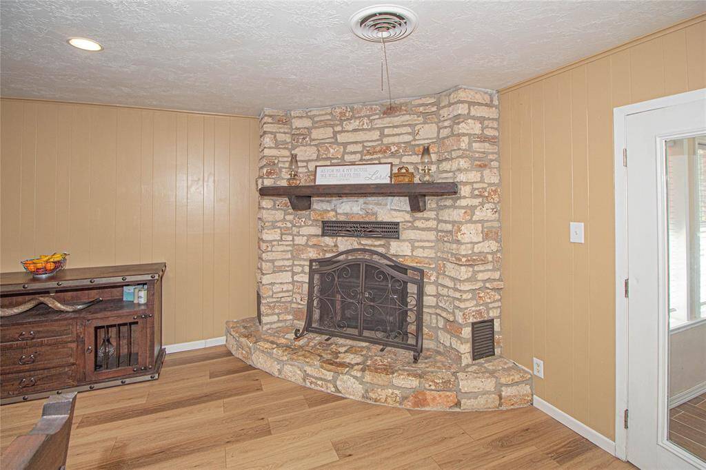Beautiful wood burning fireplace