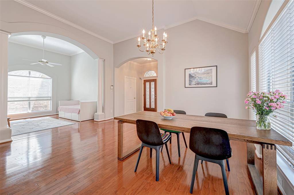 Formal Dining Room with Beautiful Wood Floors.