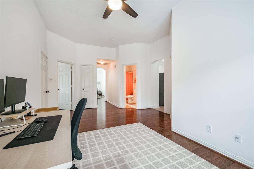 Nestled between the bedrooms with access to hallway bath makes this space easily accessible.