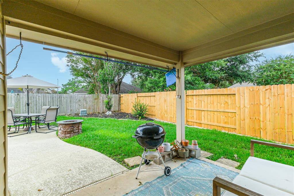 You can also enjoy the covered patio to stay out of the sun or the rain.
