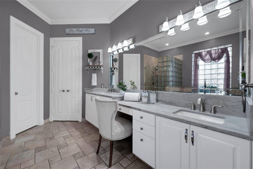 Quartz in master suite as well.