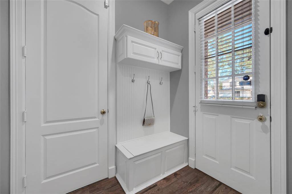 Mud room is perfectly located off the single-bay garage.