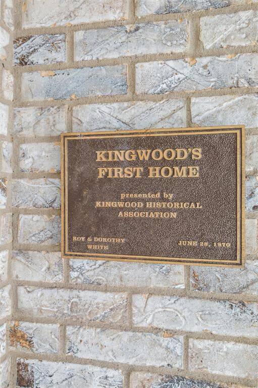 Plaque from the Kingwood Historic Association