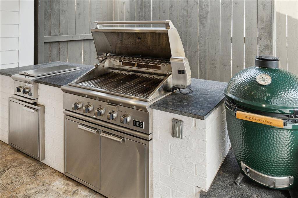 Built in Grilling area, covered.