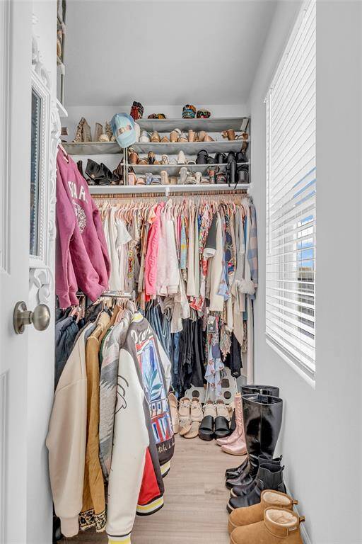 2 closets in the primary bedroom.