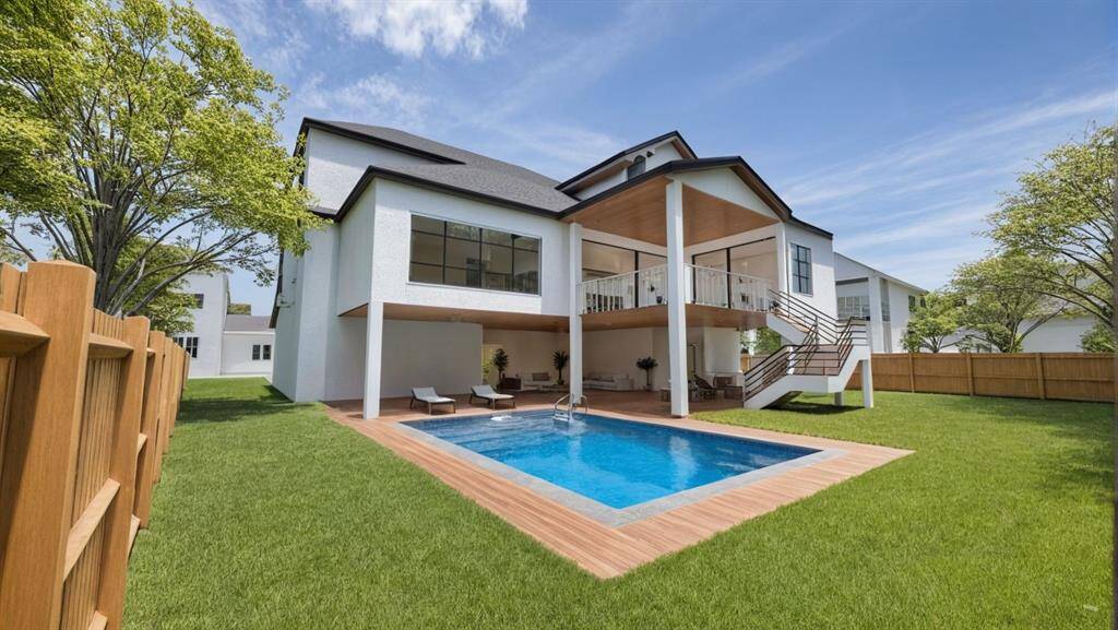 The back yard is large enough for a pool. Ask the listing agent for details of what is included and what are options.