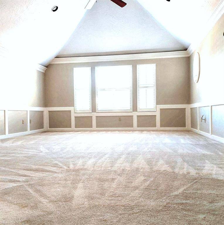 The hallway on the second floor leads to bedrooms 3 & 4, and to a shared bathroom.