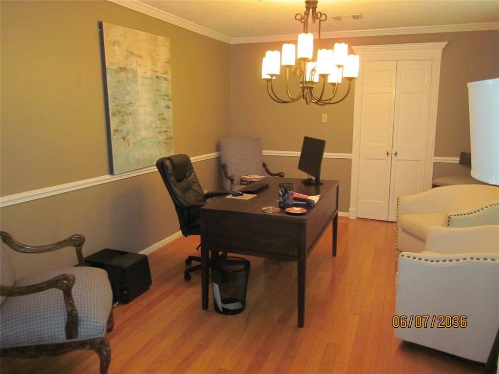 Gameroom with new laminate flooring.