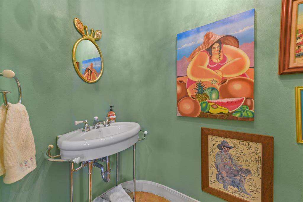 Elegant but whimsical half bath