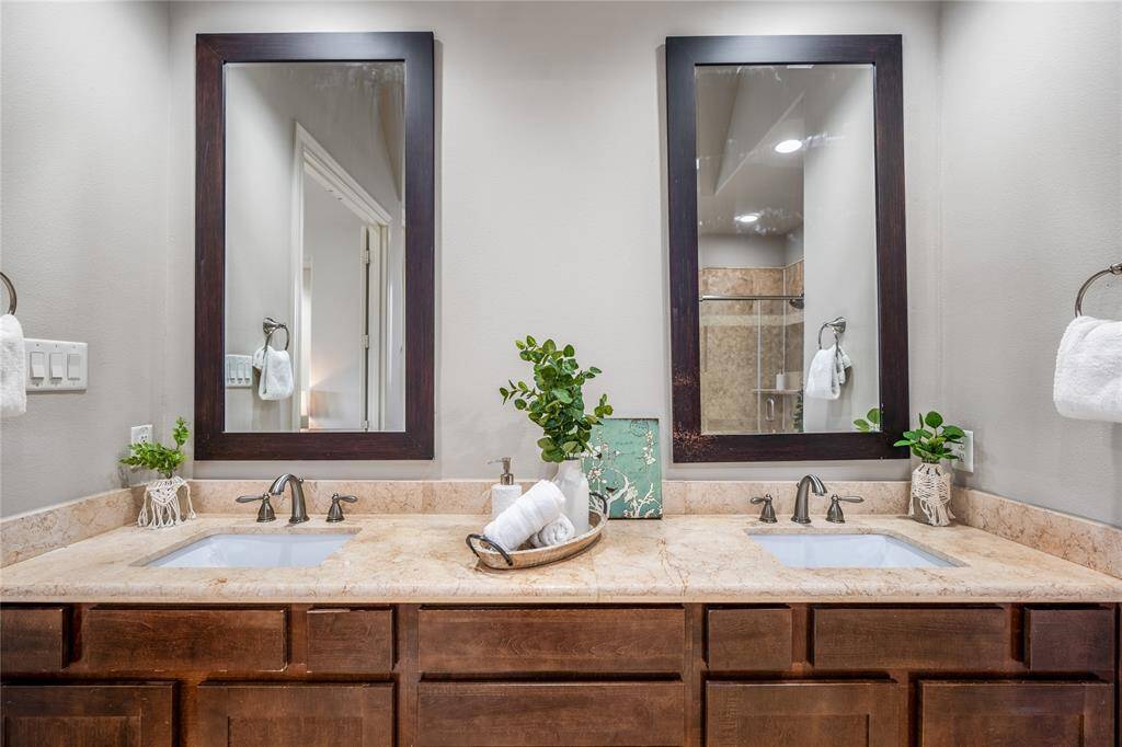 Double vanities allow or plenty of counter space and storage.