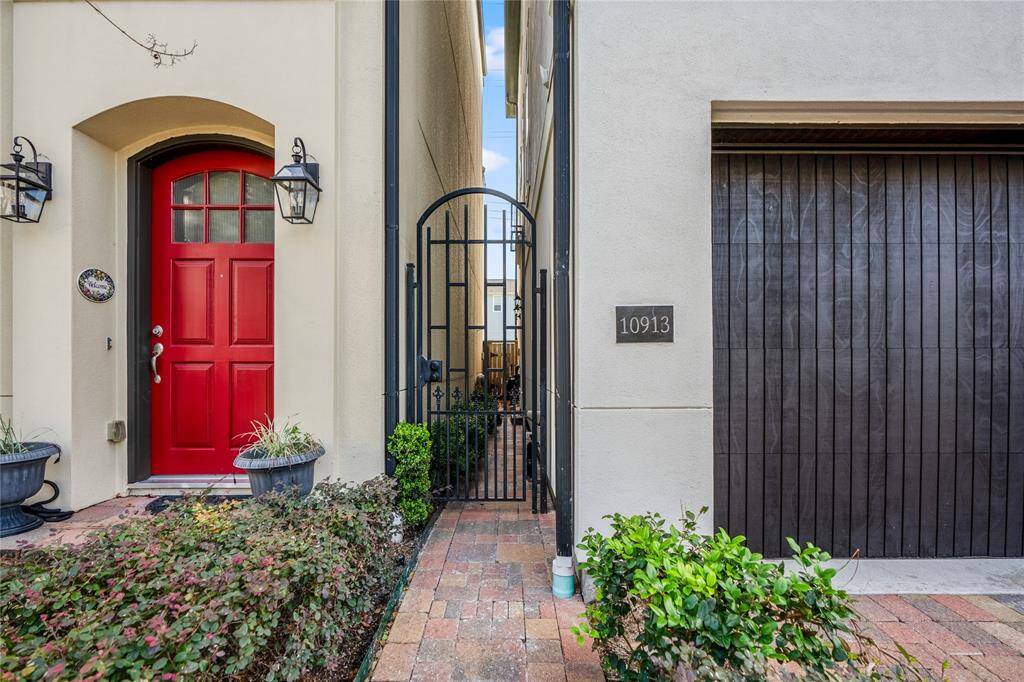 Through a private and locked gate, let's take you to the front door.