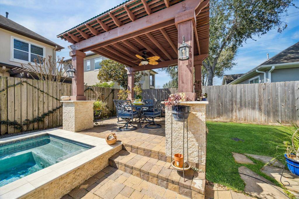 RAISED TERRACE WITH PERGOLA - ideal for relaxing, dining and entertaining in the shade