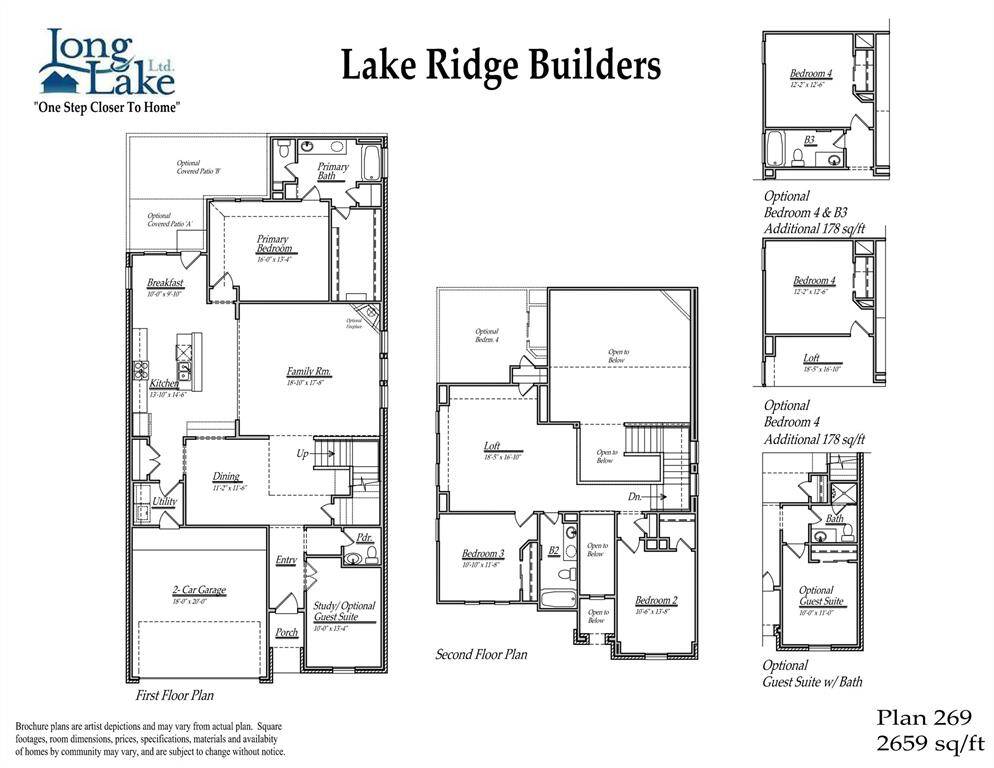 Plan 269 features 4 bedrooms, 3 full baths and over 2,700 square feet of living space.