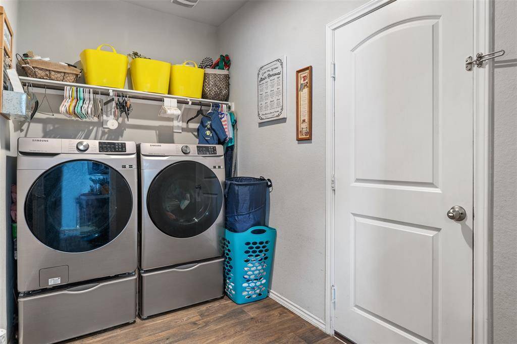 Nice laundry room leading into the 2 car garage