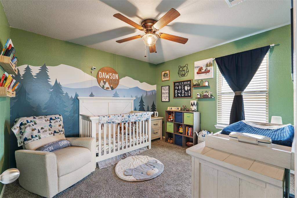 adorable boys room. the wall paper can be taken down easily