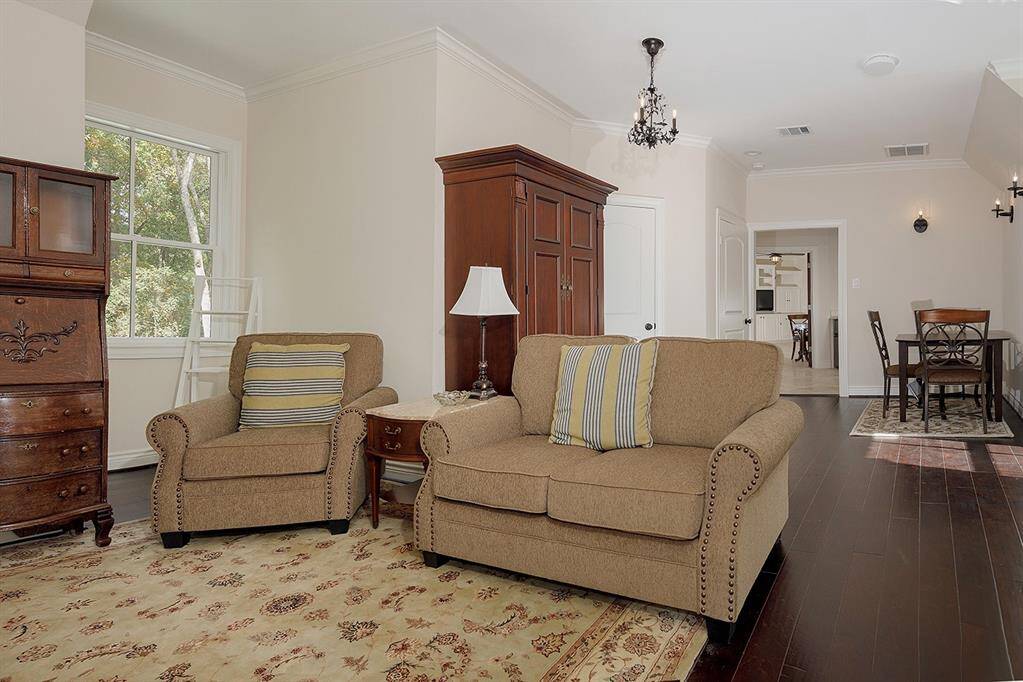 Living area in the upstairs apartment with walk-in closet and breakfast room too!