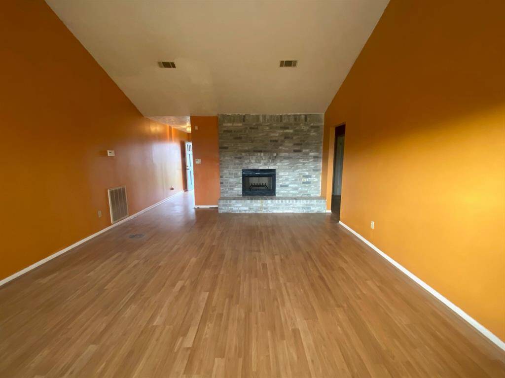 Large family room with fireplace