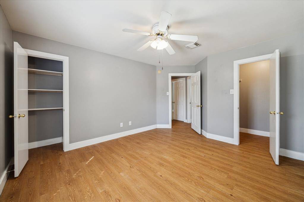 You’ll have sweet dreams in this spacious owner’s retreat with two closets and easy access to a full bathroom.
