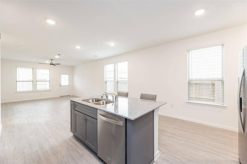 Kitchen is open to the living room.