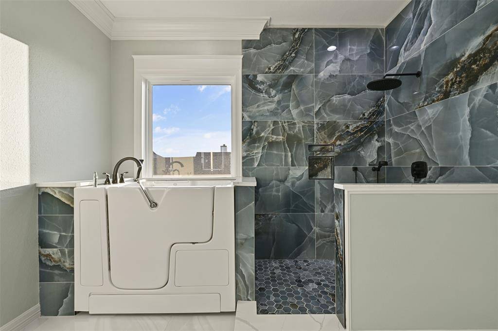 Jetted tub and separate walk in shower