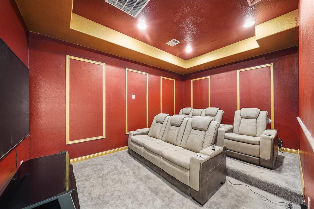 The Media room is spacious with theatre seatings to enjoy movies with family and friends.