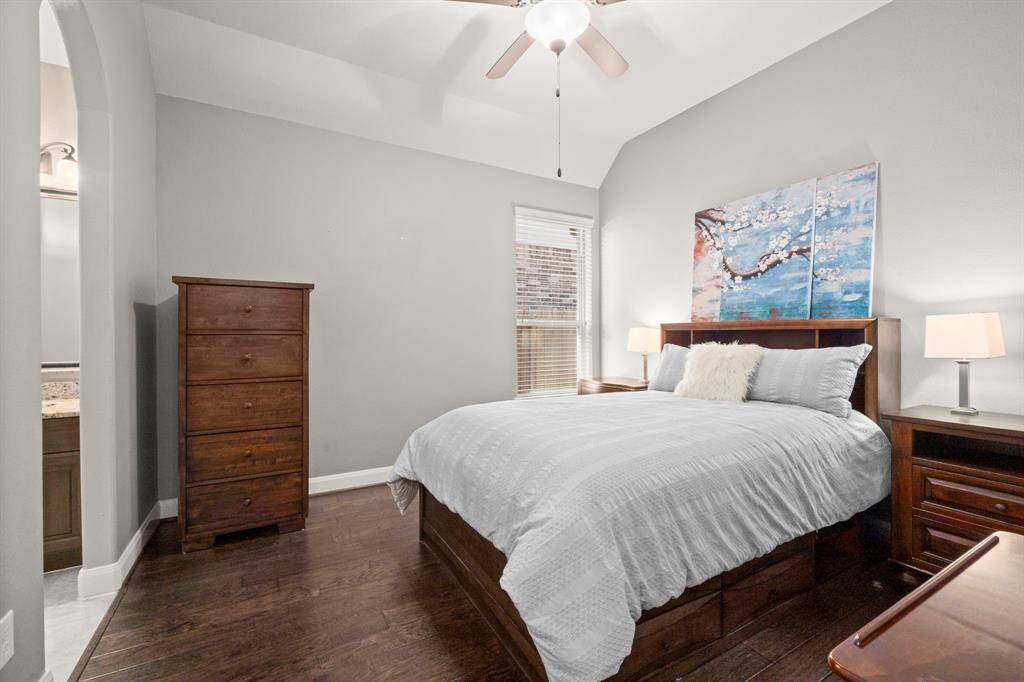 Each bedroom offers ample space, high ceilings, and plenty of natural light. Thoughtfully designed for relaxation, each room has blinds, ceiling fan and generous closets. They also have a full bathroom attached.