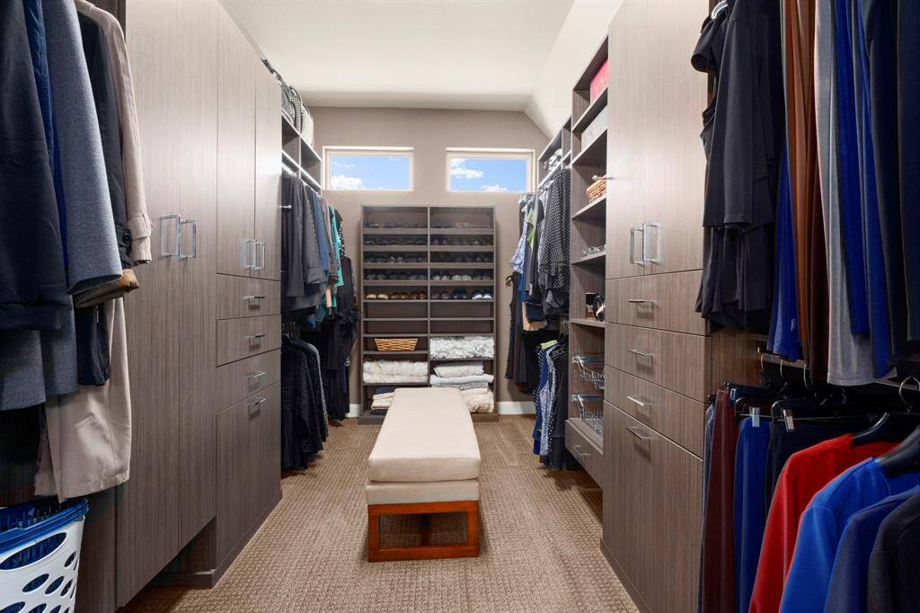 A generous walk-in closet provides plenty of storage, ensuring everything has its place.