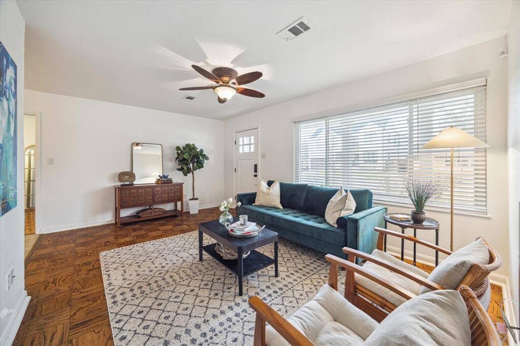 The size of the living room provides many options when it comes to furniture arrangements and decor!
