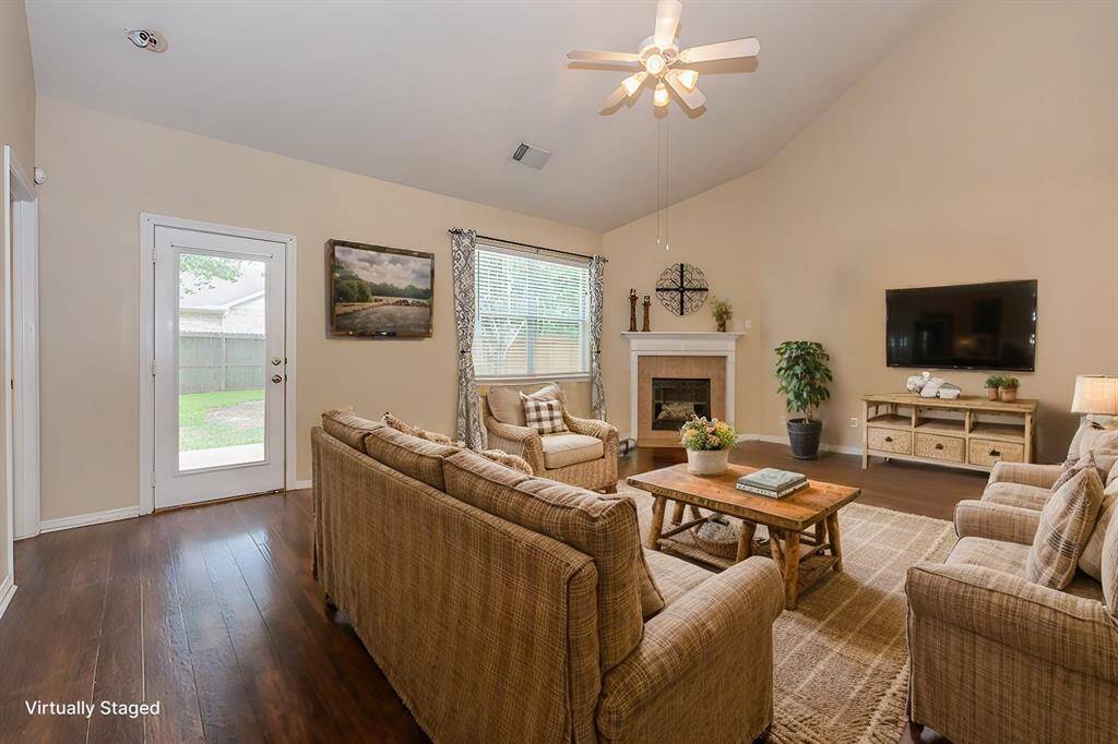 Virtually staged living area