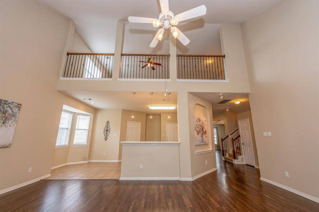 Living area toward upstairs area