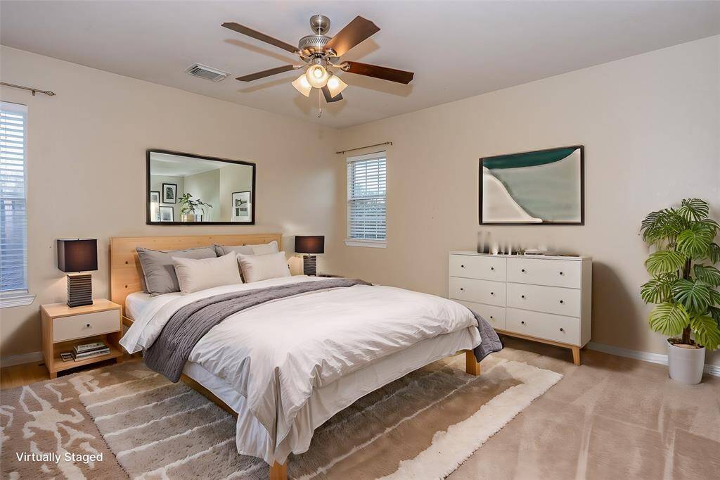 Virtually staged secondary bedroom