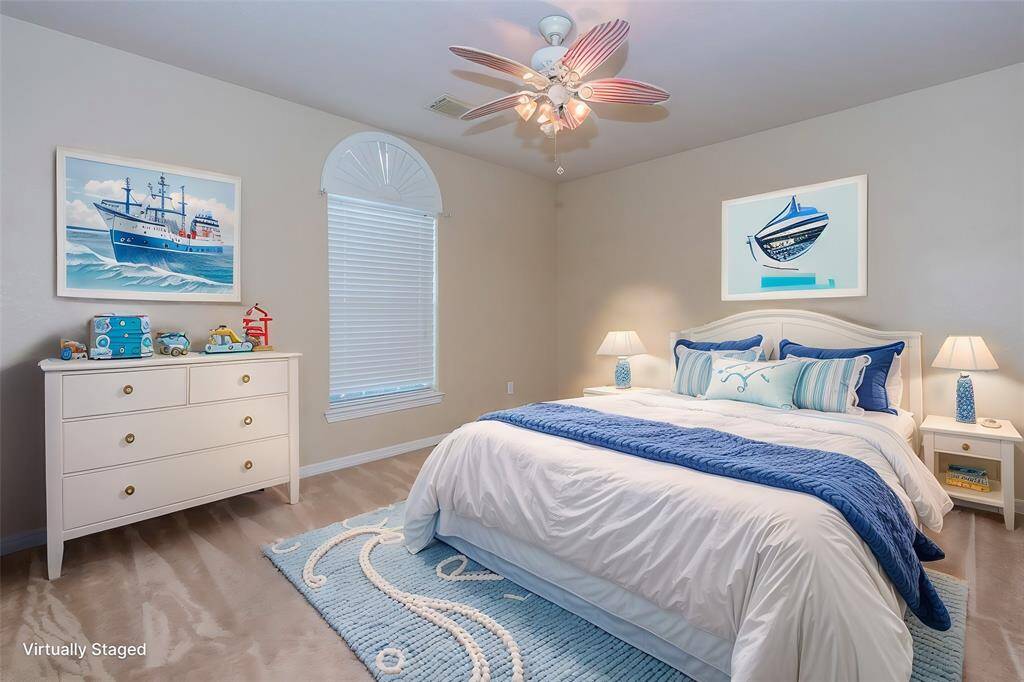 Virtually staged secondary bedroom