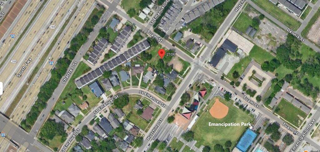 Location of 2106 Tuam Street, from Google Maps.