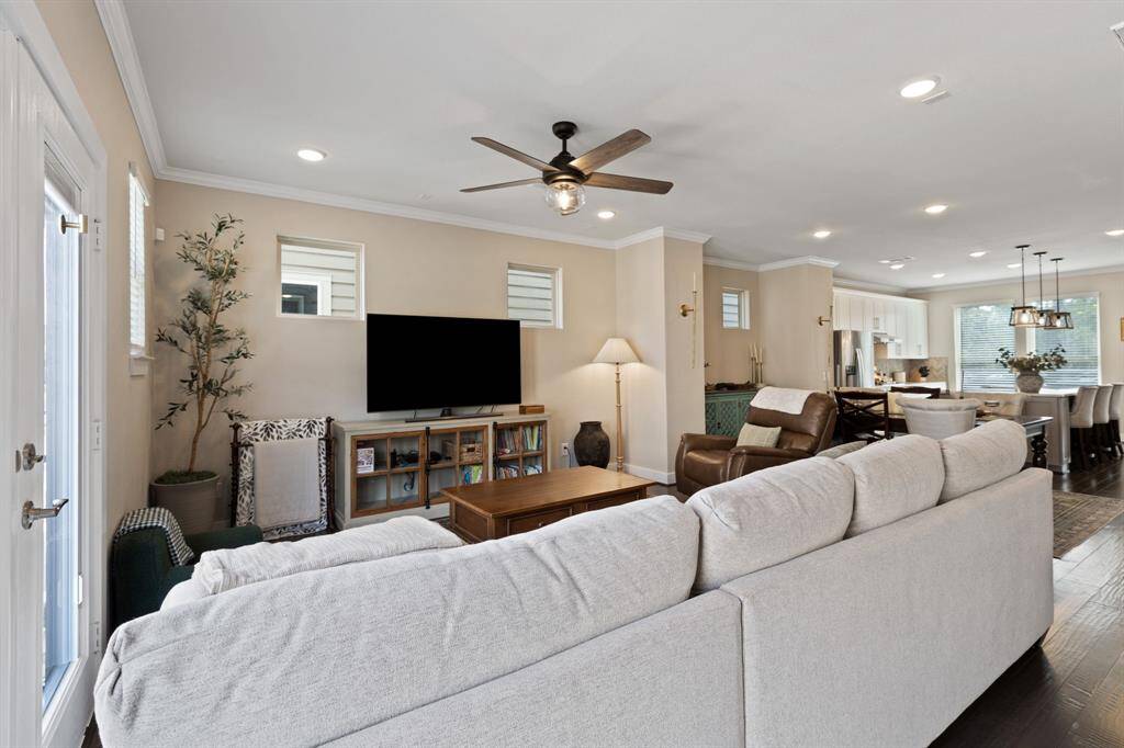 Living room is pre-wired for surround sound.  Fresh paint throughout this beautiful home.  Wood flooring throughout living area.  Bed rooms have all new carpet.