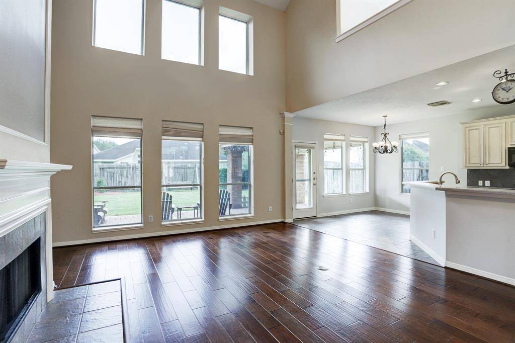 True open concept living with the family room open to the kitchen and breakfast.