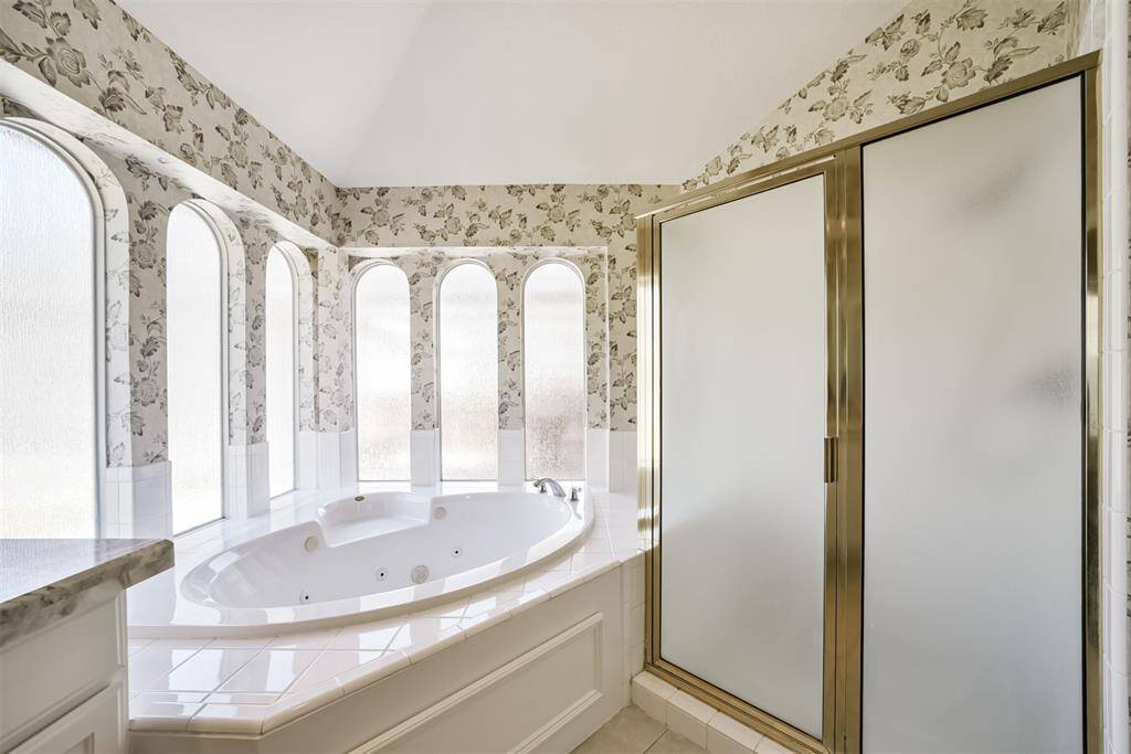 Separate shower and tub.