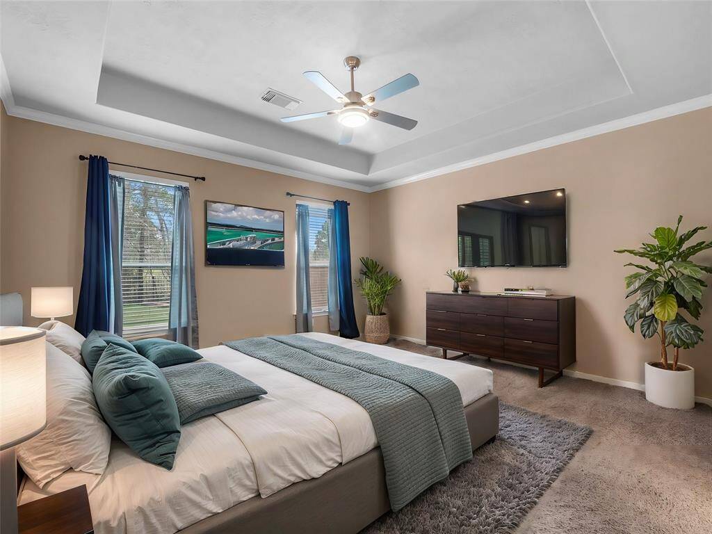 Virtually staged master bedroom
