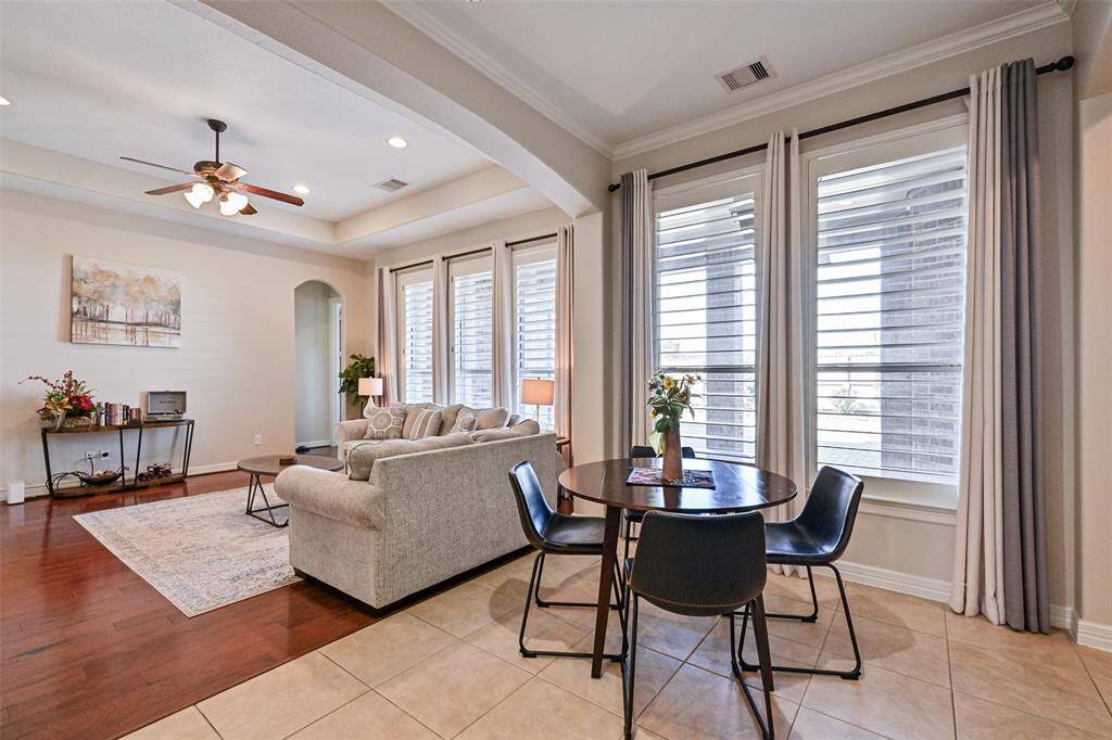 The Breakfast area next to the kitchen also has two large windows to sit and enjoy your breakfast and your morning cuppa Joe
