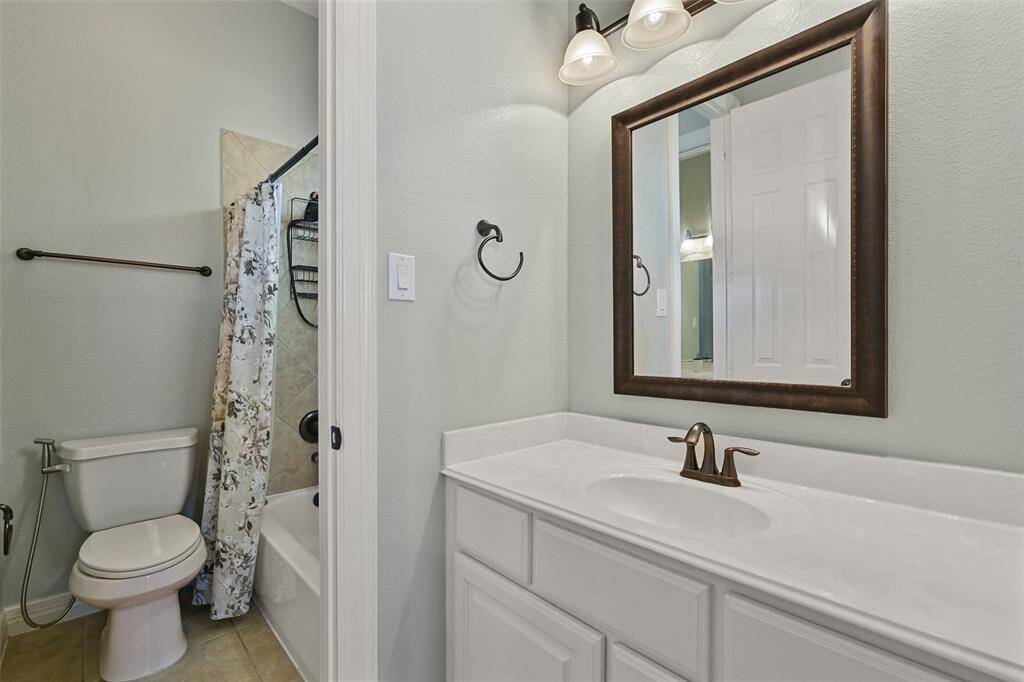 The Jack & Jill bathroom separates the two bedrooms