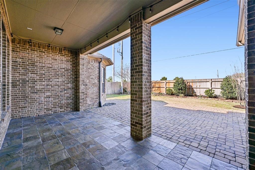 Another view of the patio showing the backyard
