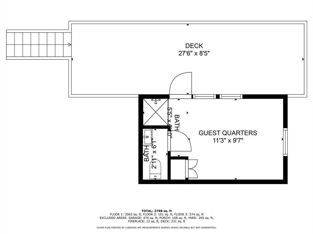 Guest quarters and deck/balcony.