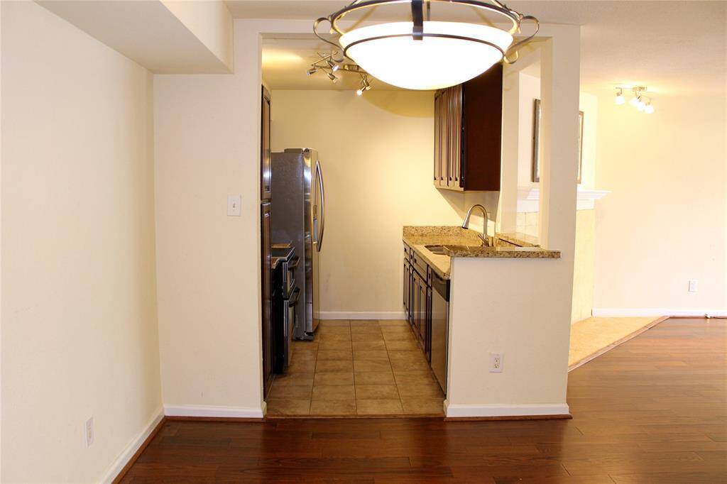 Kitchen and living area is open space.