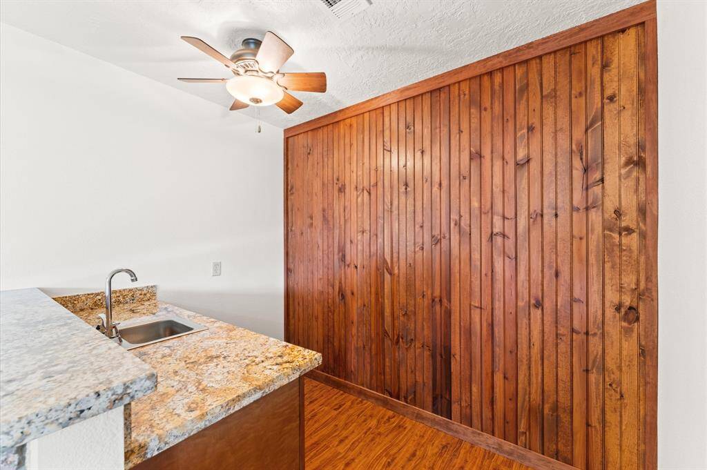 Wet bar is perfect for mixing up your favorite cocktails or iced coffees.