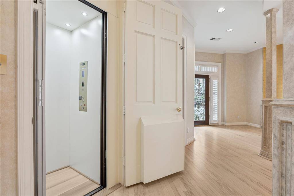 Sleek Savaria elevator installed in 2022 provides easy access to the second floor.