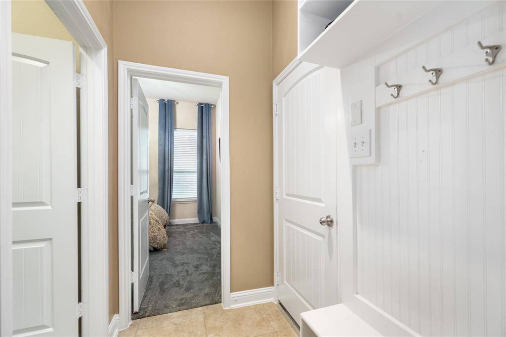The built-in hall tree helps you stay organized