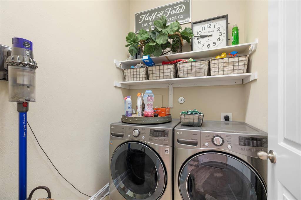 Laundry is in the home, no trudging through the garage!